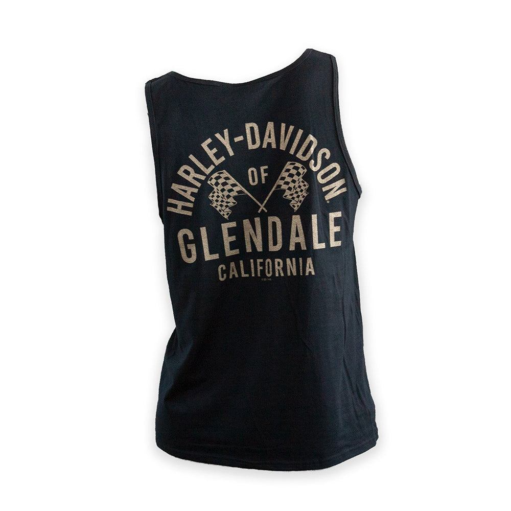 Harley-Davidson® of Glendale Tank Top Gold Racer II Black