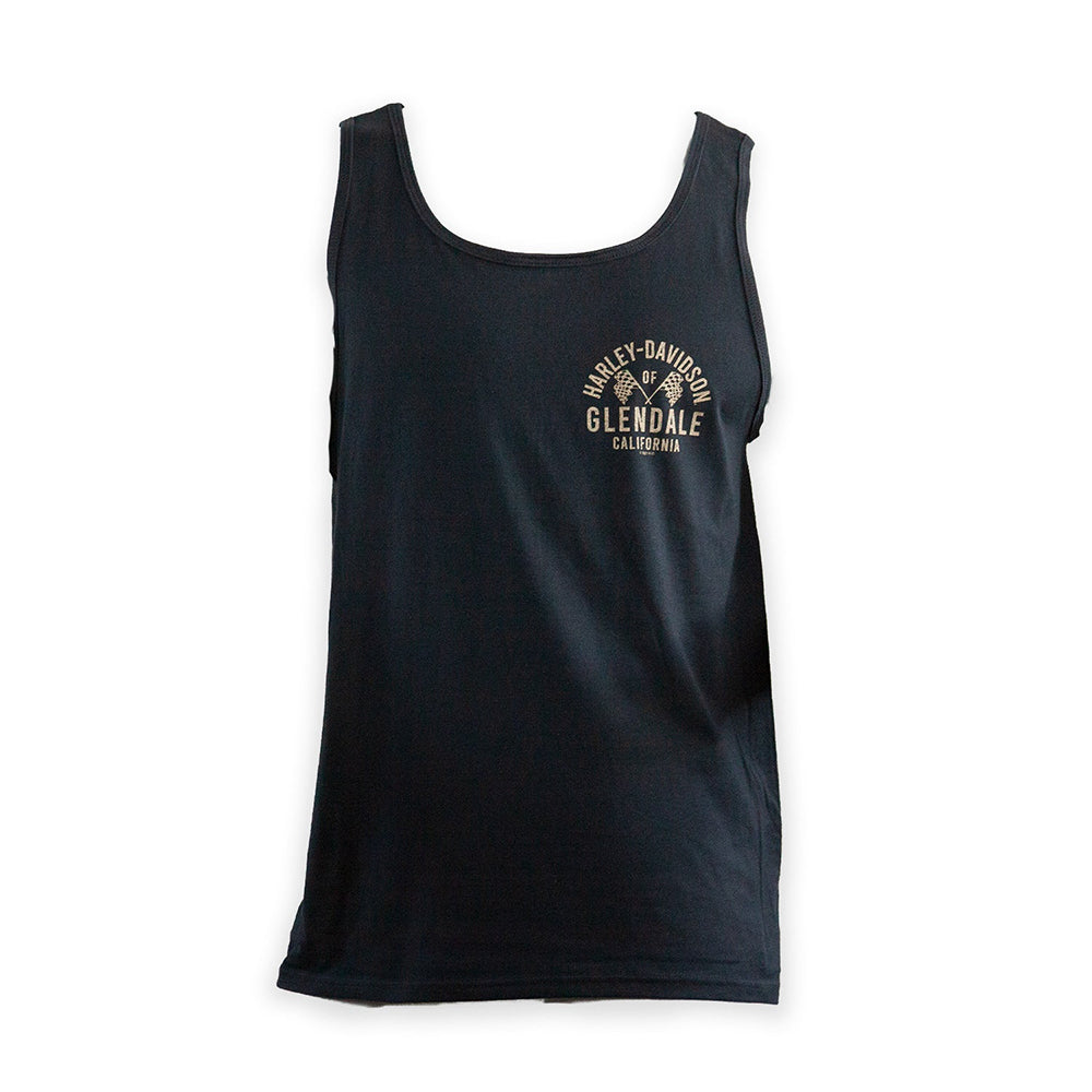 Harley-Davidson® of Glendale Tank Top Gold Racer II Black
