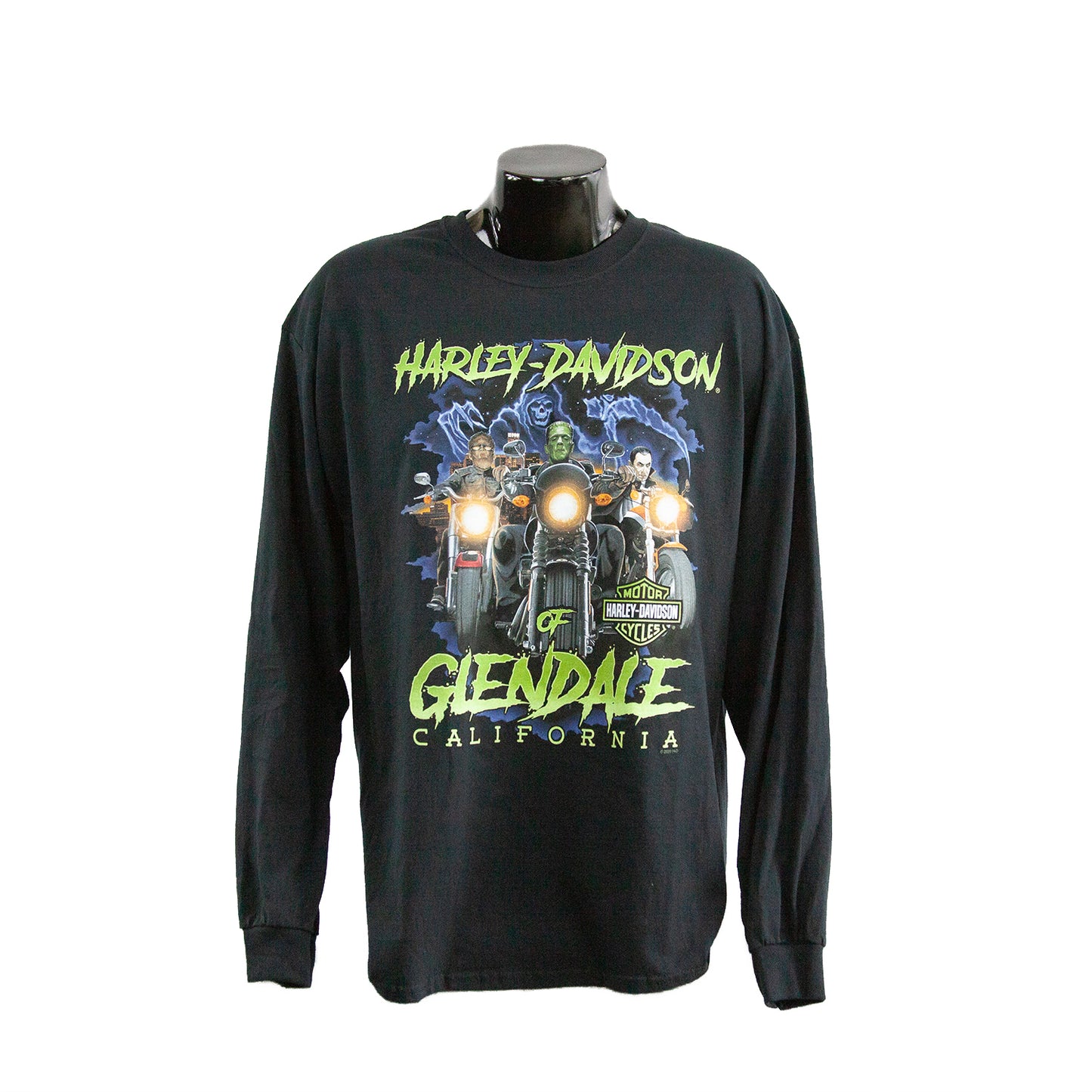 Harley-Davidson® of Glendale Shirt Long Sleeve Hollywood Fright Nights Black
