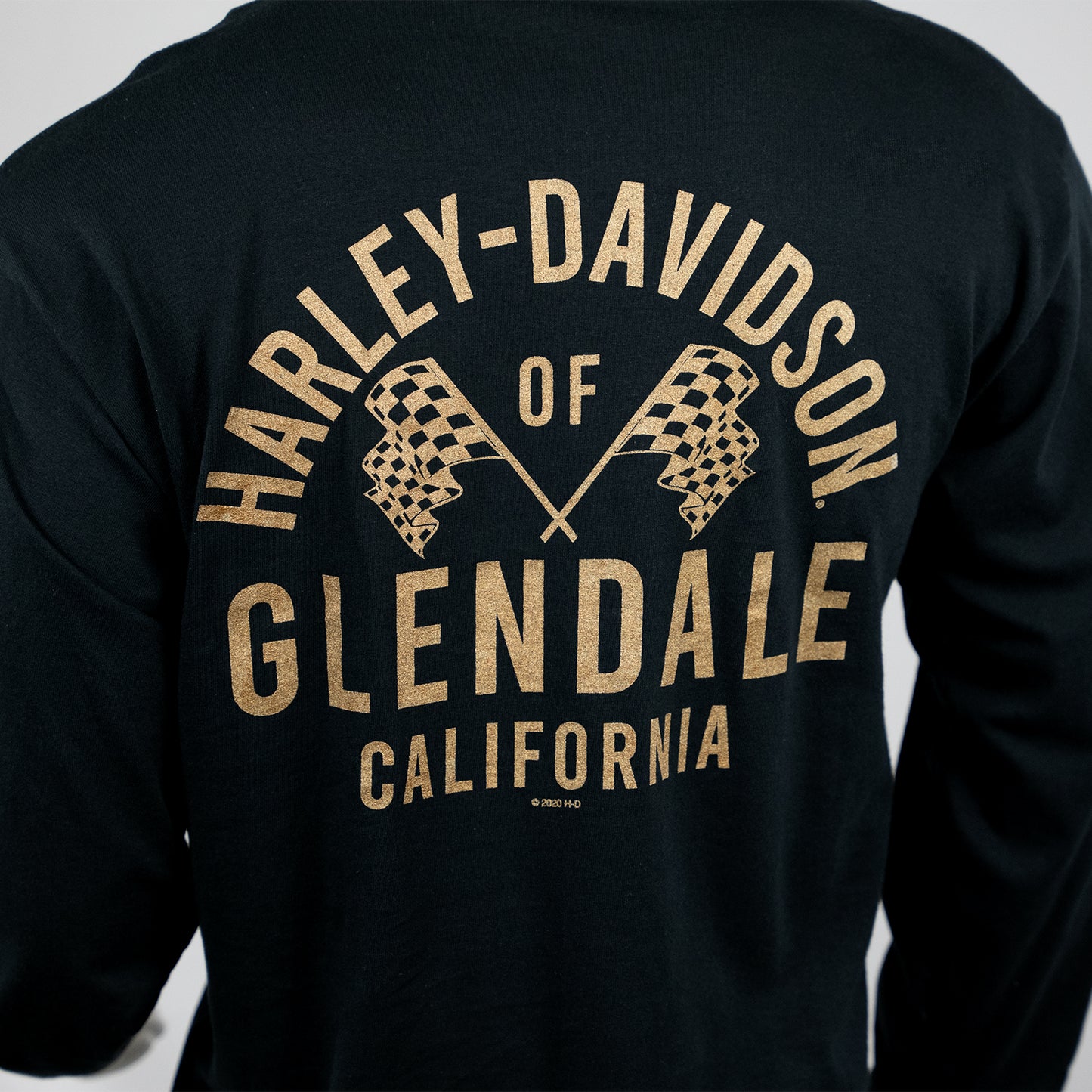 Harley-Davidson® of Glendale Shirt Long Sleeve Gold Racer Black
