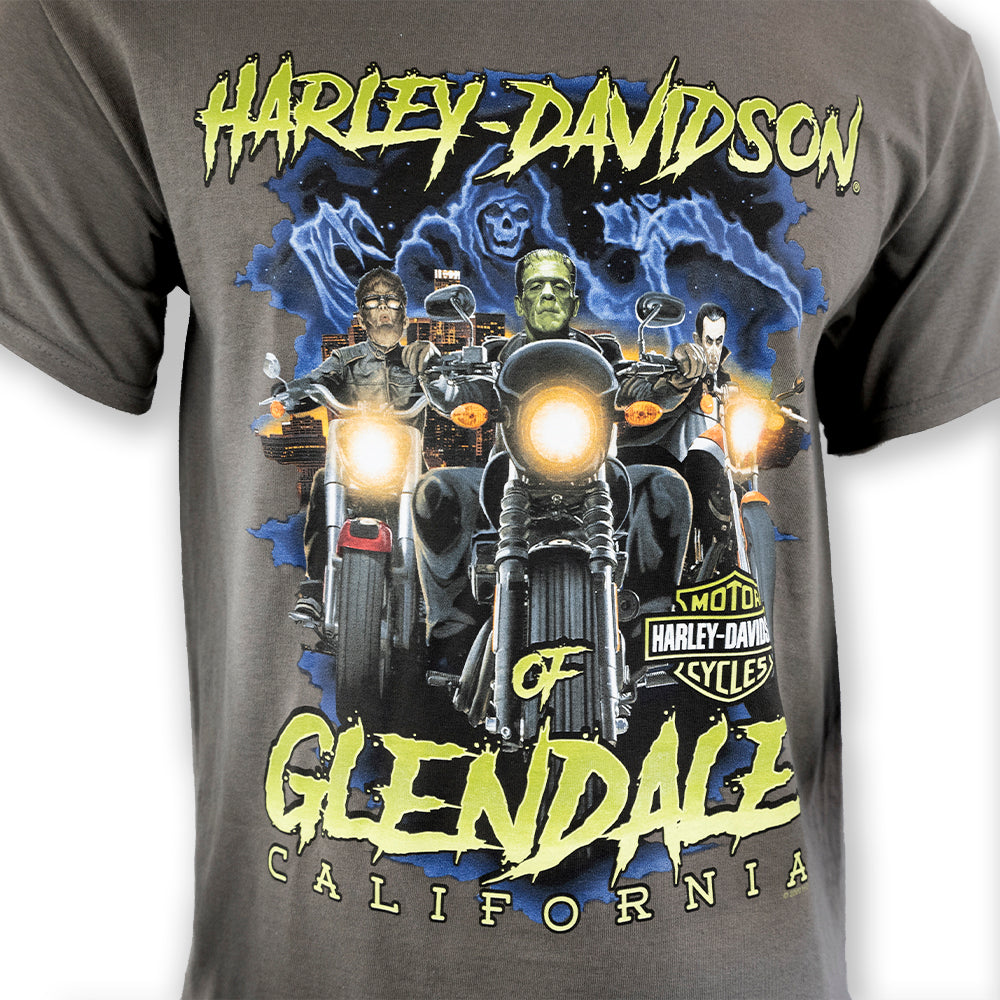 Harley-Davidson® of Glendale Shirt Short Sleeve Hollywood Fright Nights Gray