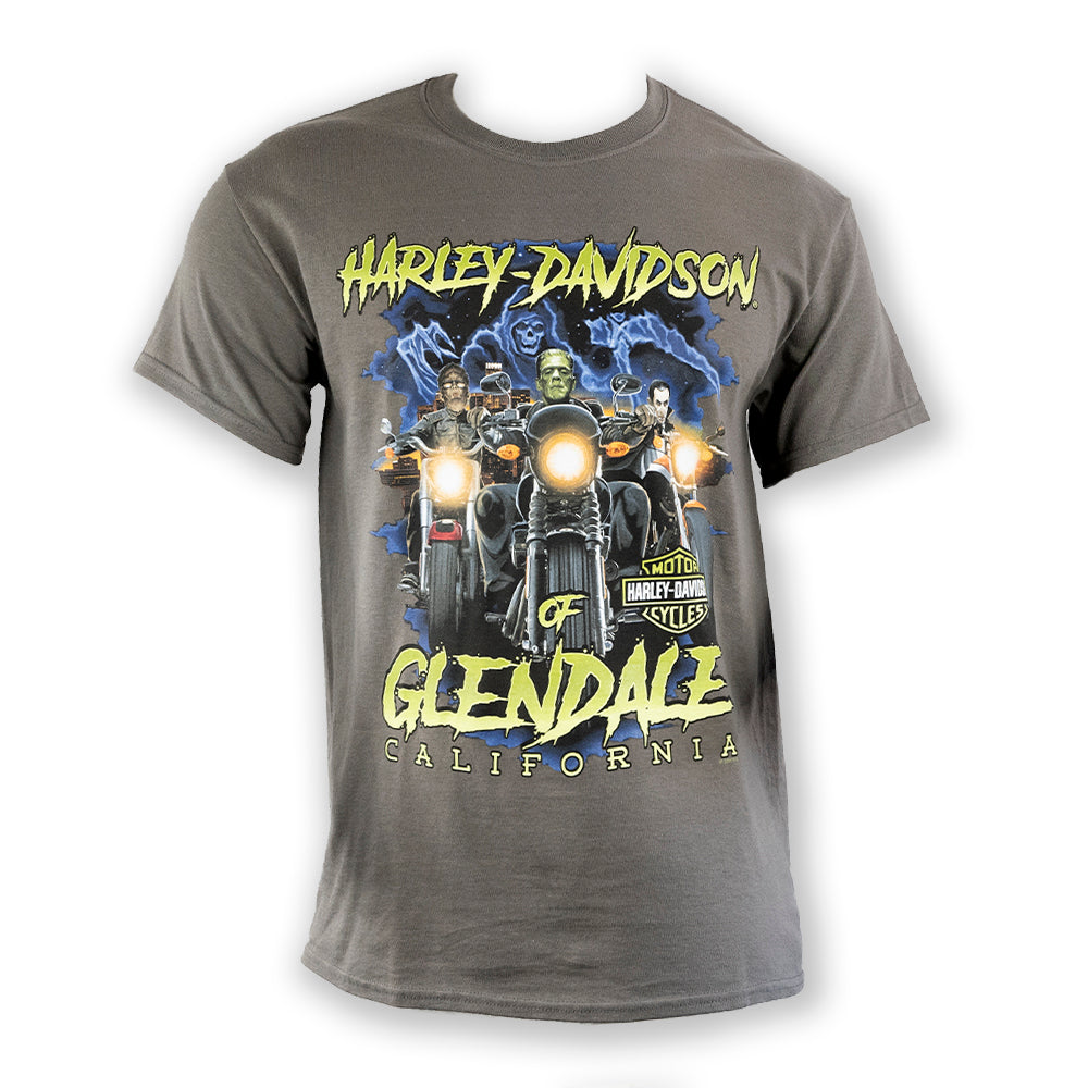 Harley-Davidson® of Glendale Shirt Short Sleeve Hollywood Fright Nights Gray