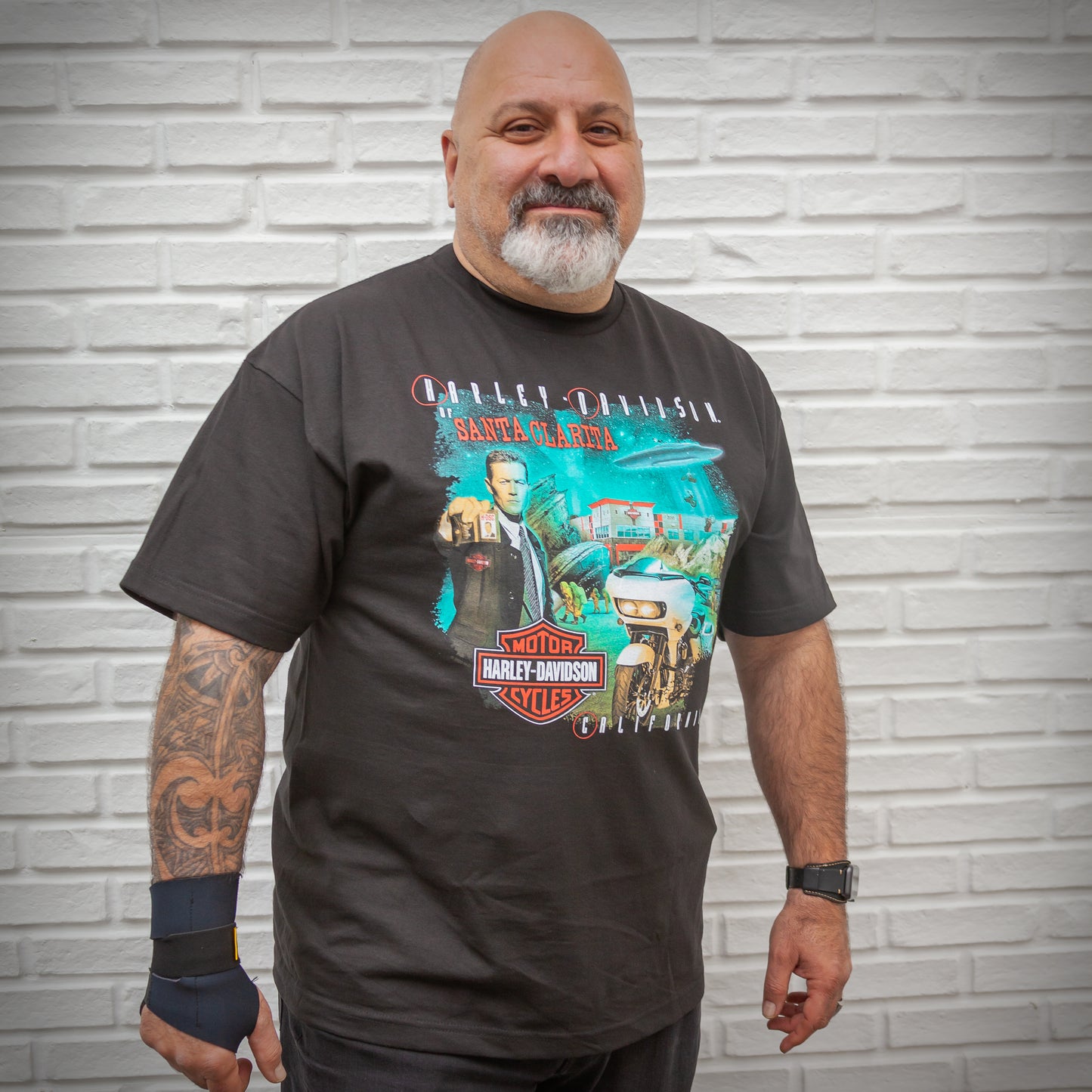 Harley-Davidson® of Santa Clarita Shirt Short Sleeve UFO Detective Files Black