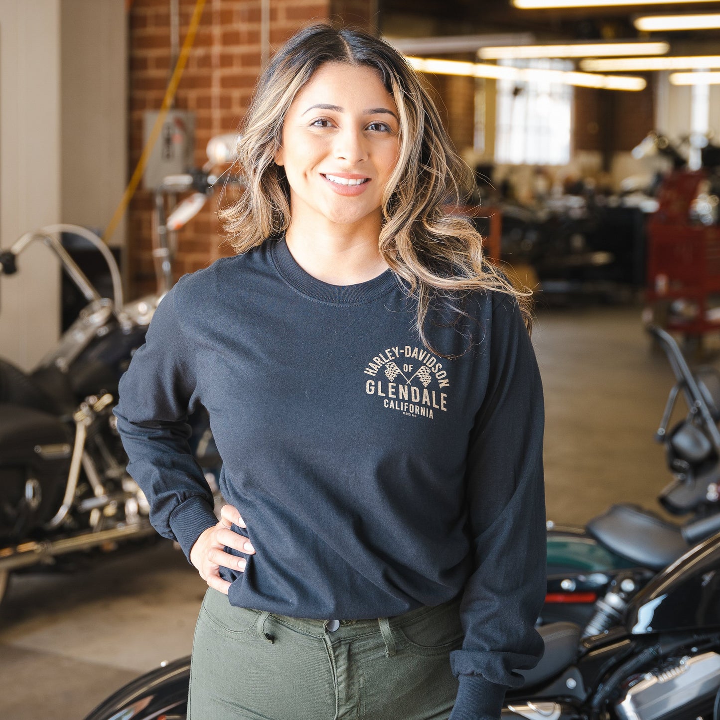 Harley-Davidson® of Glendale Shirt Long Sleeve Gold Racer II