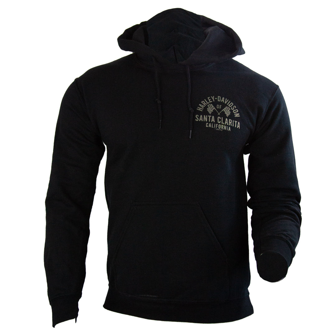 Harley-Davidson® of Santa Clarita Hoodie Pull-Over Gold Racer II Black