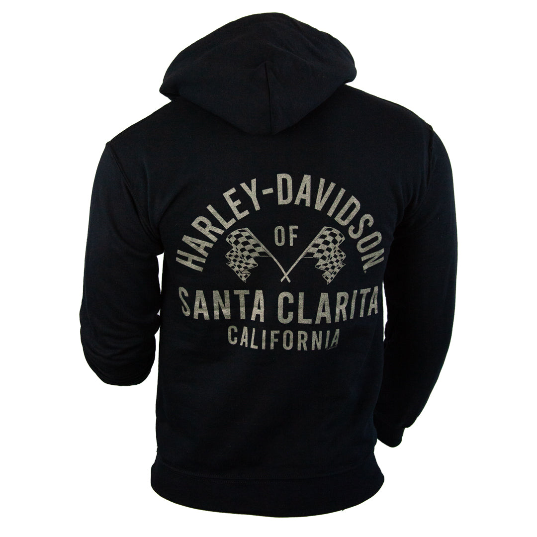 Harley-Davidson® of Santa Clarita Hoodie Pull-Over Gold Racer II Black