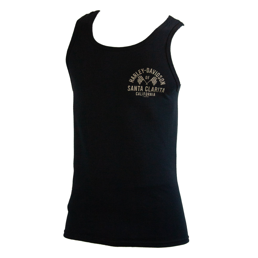Harley-Davidson® of Santa Clarita Tank Top Gold Racer II Black
