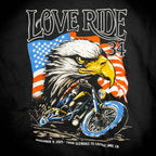 Glendale Harley-Davidson¨ Black Love Ride¨ 34 USA Flag & Eagle Pullover Hoodie Back Design