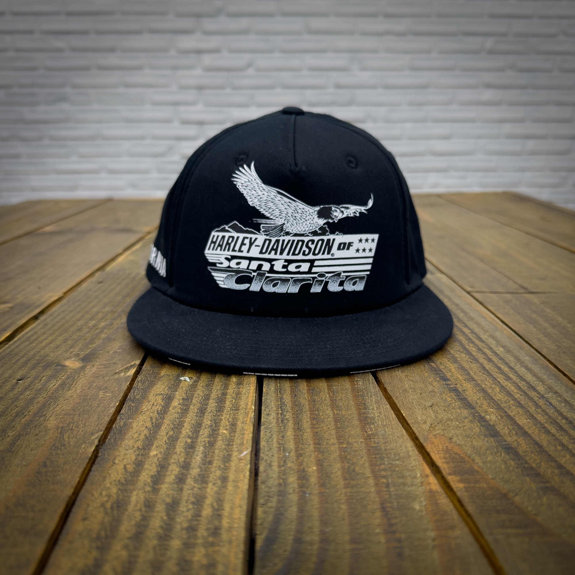 Black & White Logo Checkered Fitted Hat