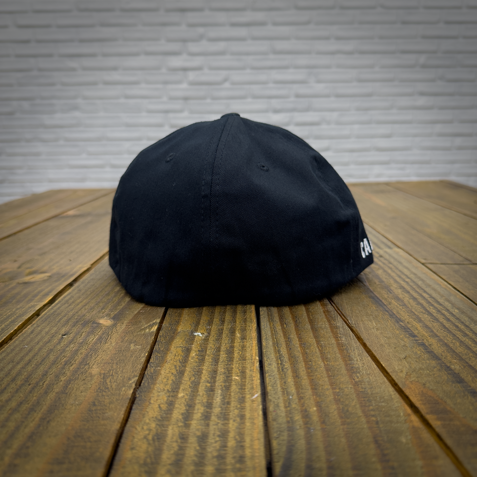Black & White Logo Checkered Fitted Hat