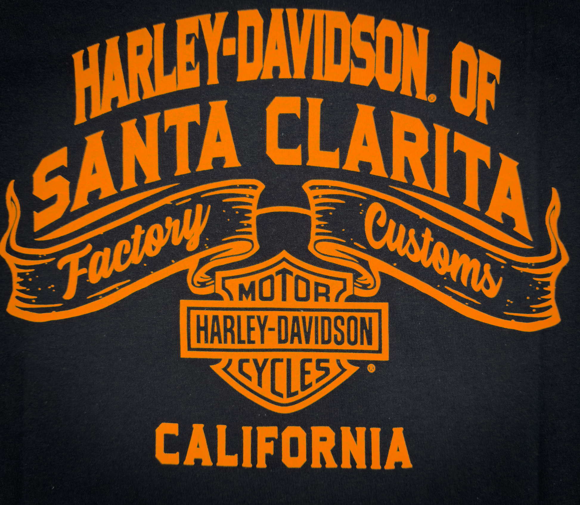Santa Clarita Harley-Davidson® Black HD Rumble T-Shirt Back Design