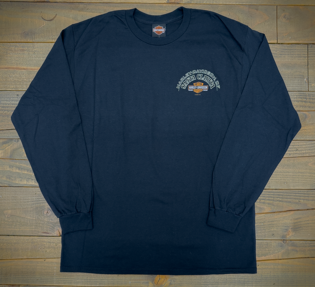Santa Clarita Harley-Davidson® Black Pin-Up Truck Long Sleeve T-Shirt Front