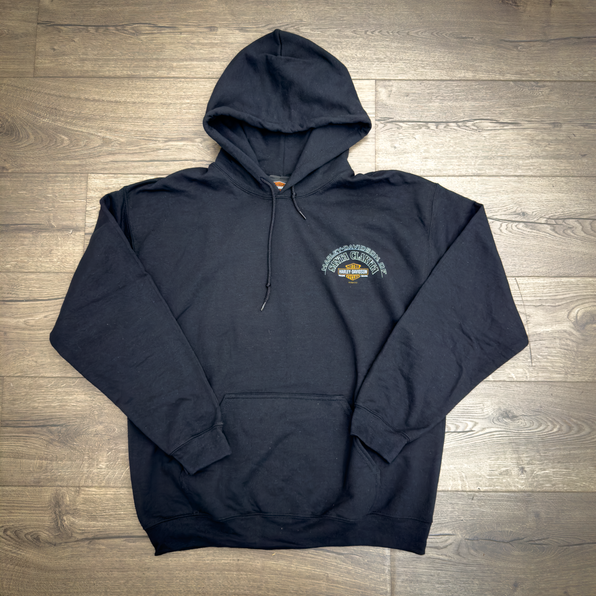 Santa Clarita Harley-Davidson® Black Pin Up Truck Pullover Hoodie Front