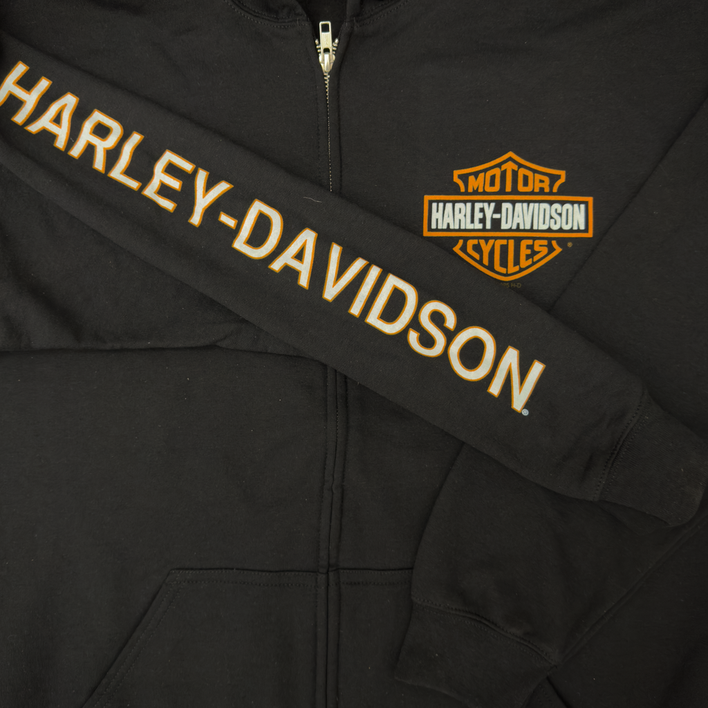 Santa Clarita Harley-Davidson® Black RP1000 Zip-Up Hoodie Sleeve Design