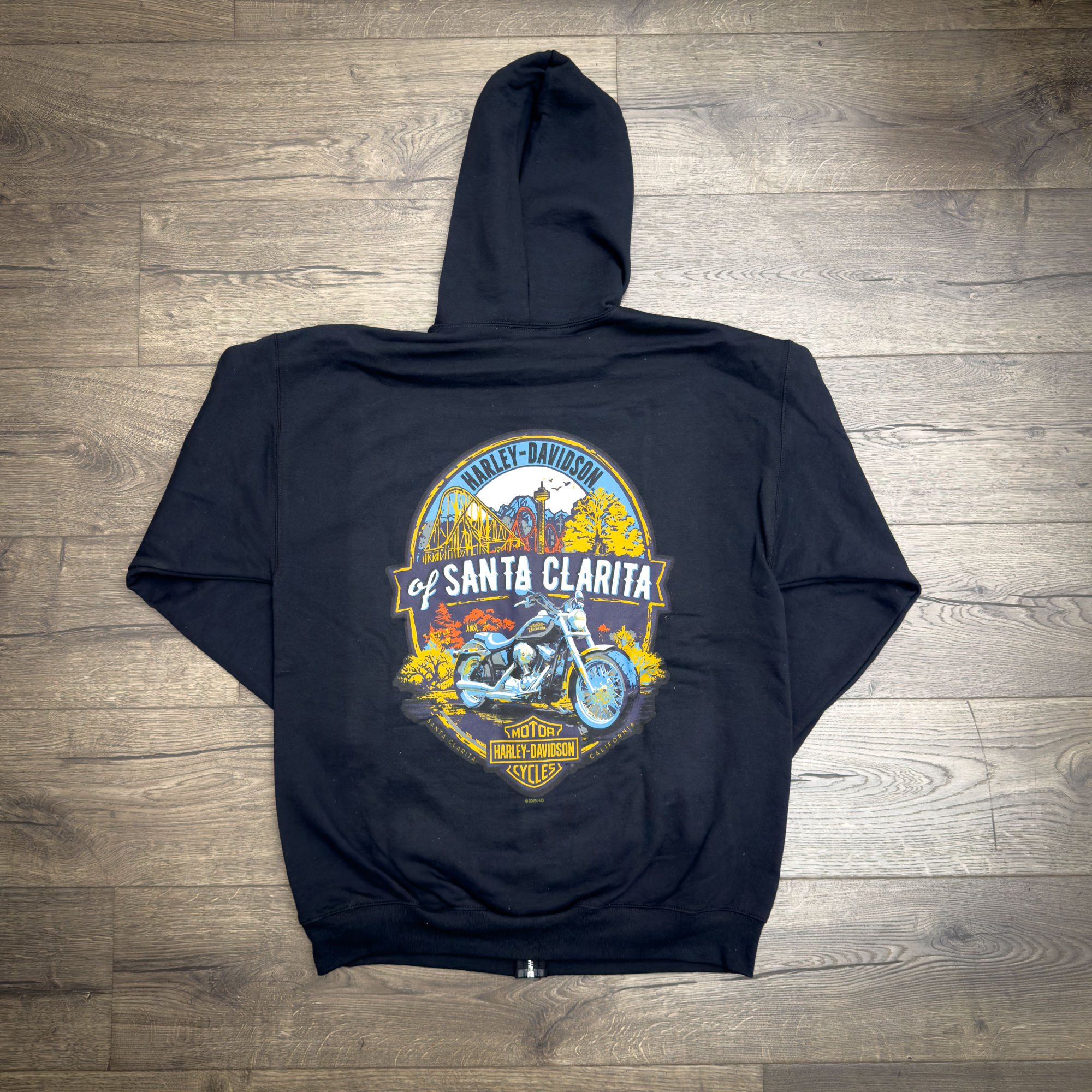 Santa Clarita Harley-Davidson® Black Theme Park Hoodie Zip Up Back