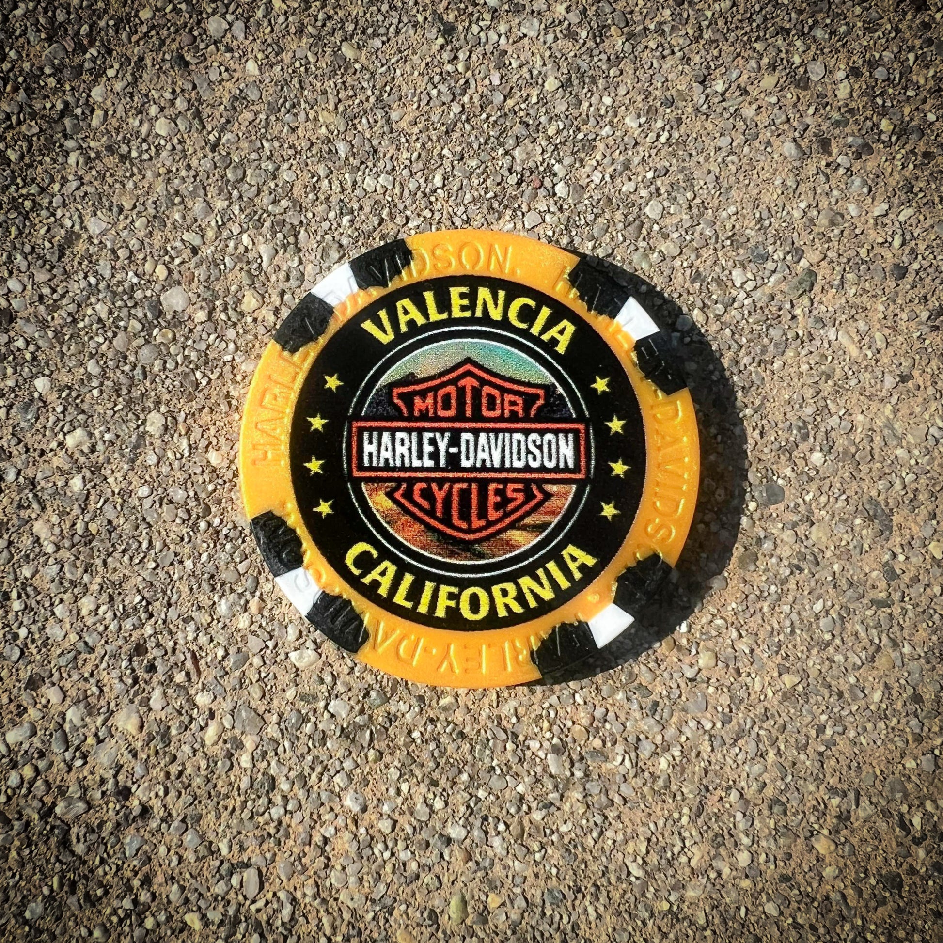 Santa Clarita Harley-Davidson® Gold Random Color Poker Chip Back