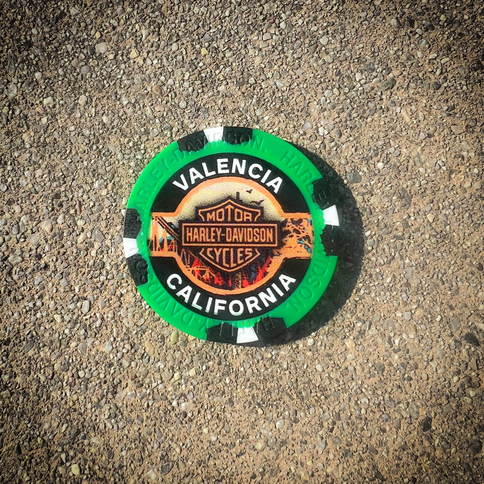 Santa Clarita Harley-Davidson® Green Random Color Poker Chip Back