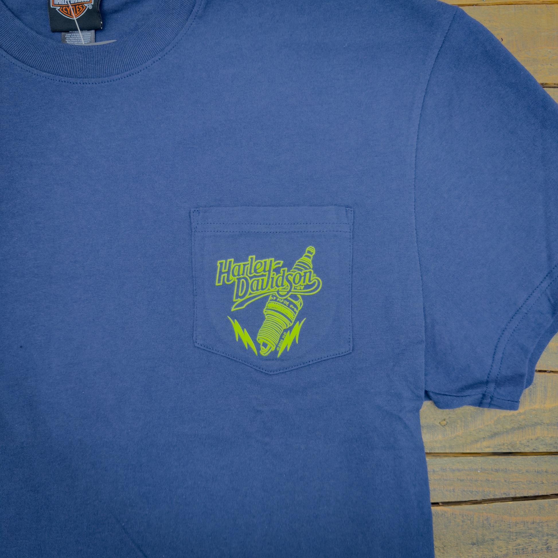 Santa Clarita Harley-Davidson® Midnight Blue Label Plug Pocket T-Shirt Front Design