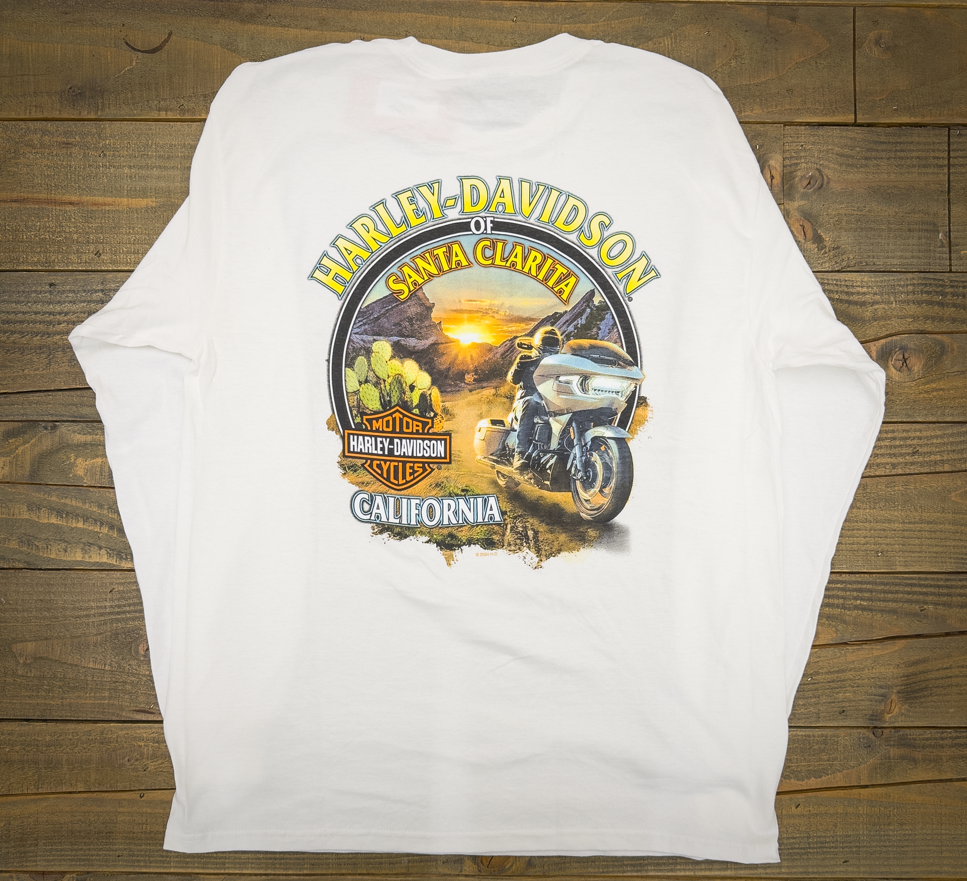 Santa Clarita Harley-Davidson® White Desert Rider Long Sleeve T-Shirt Back