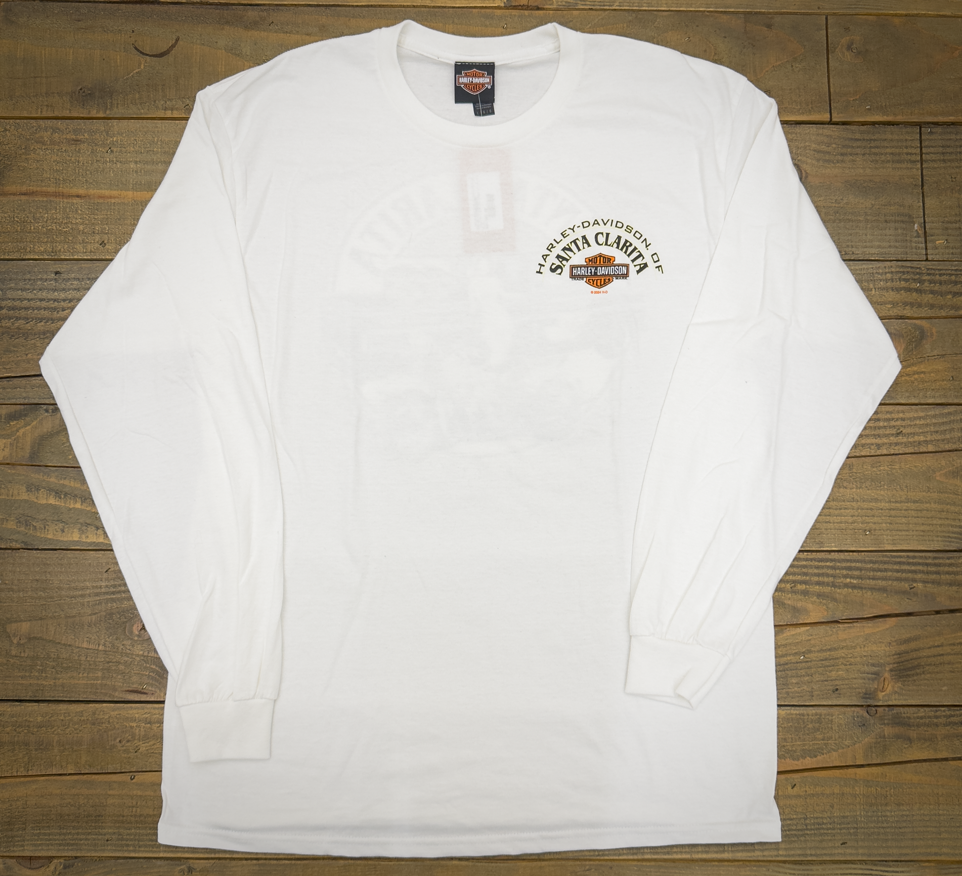 Santa Clarita Harley-Davidson® White Pin-Up Truck Long Sleeve T-Shirt Front