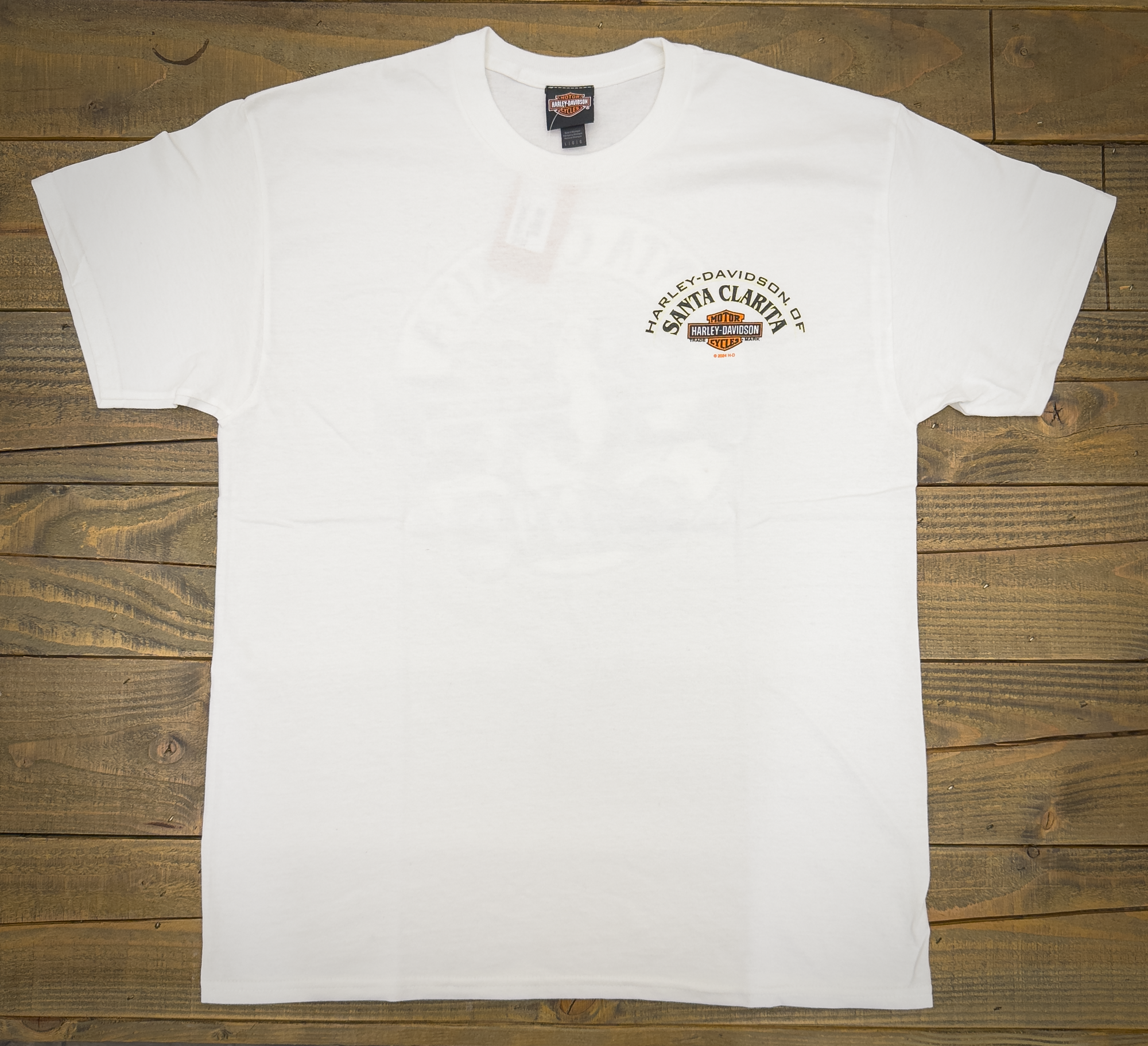 Santa Clarita Harley-Davidson® White Pin-Up Truck T-Shirt Front