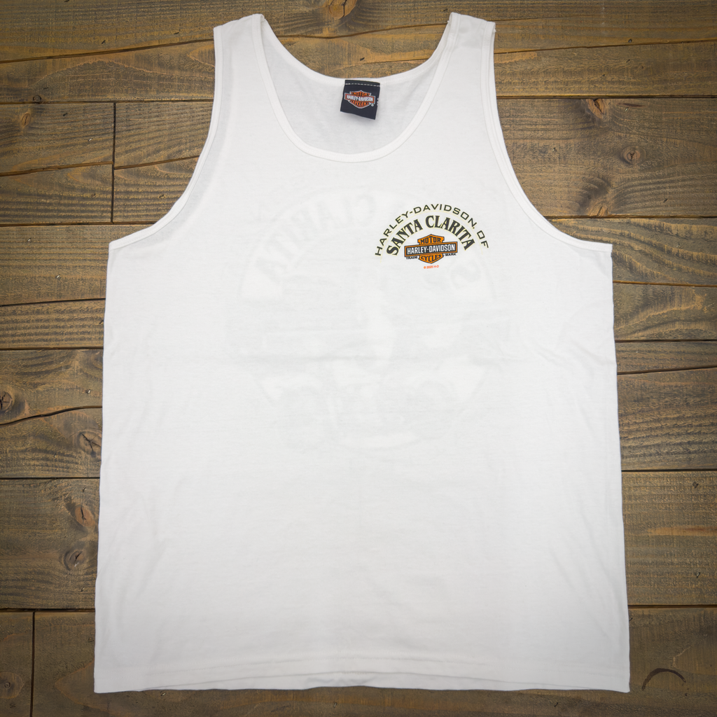 Santa Clarita Harley-Davidson® White Pin Up Truck Tank Top Front