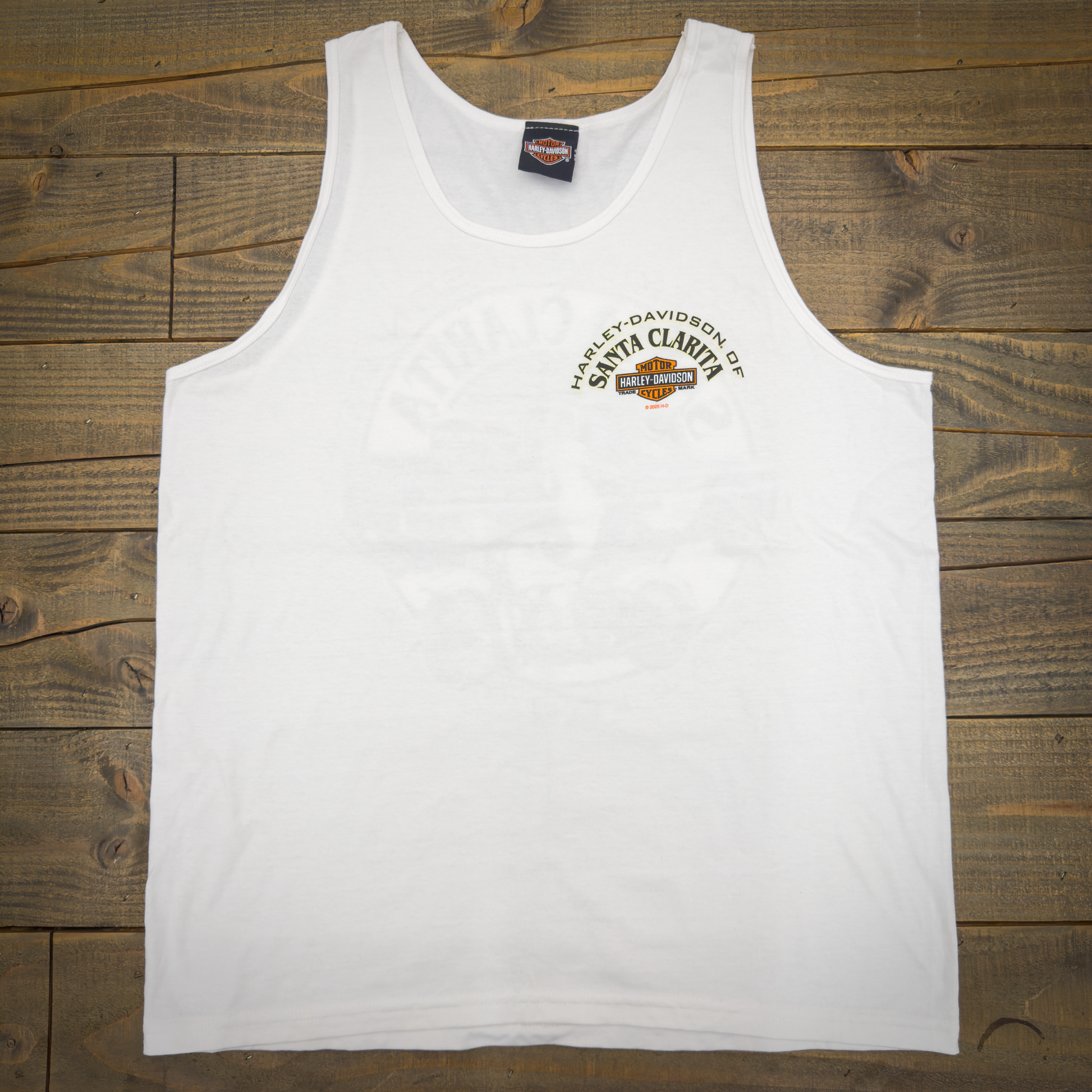 Santa Clarita Harley-Davidson® White Pin Up Truck Tank Top Front