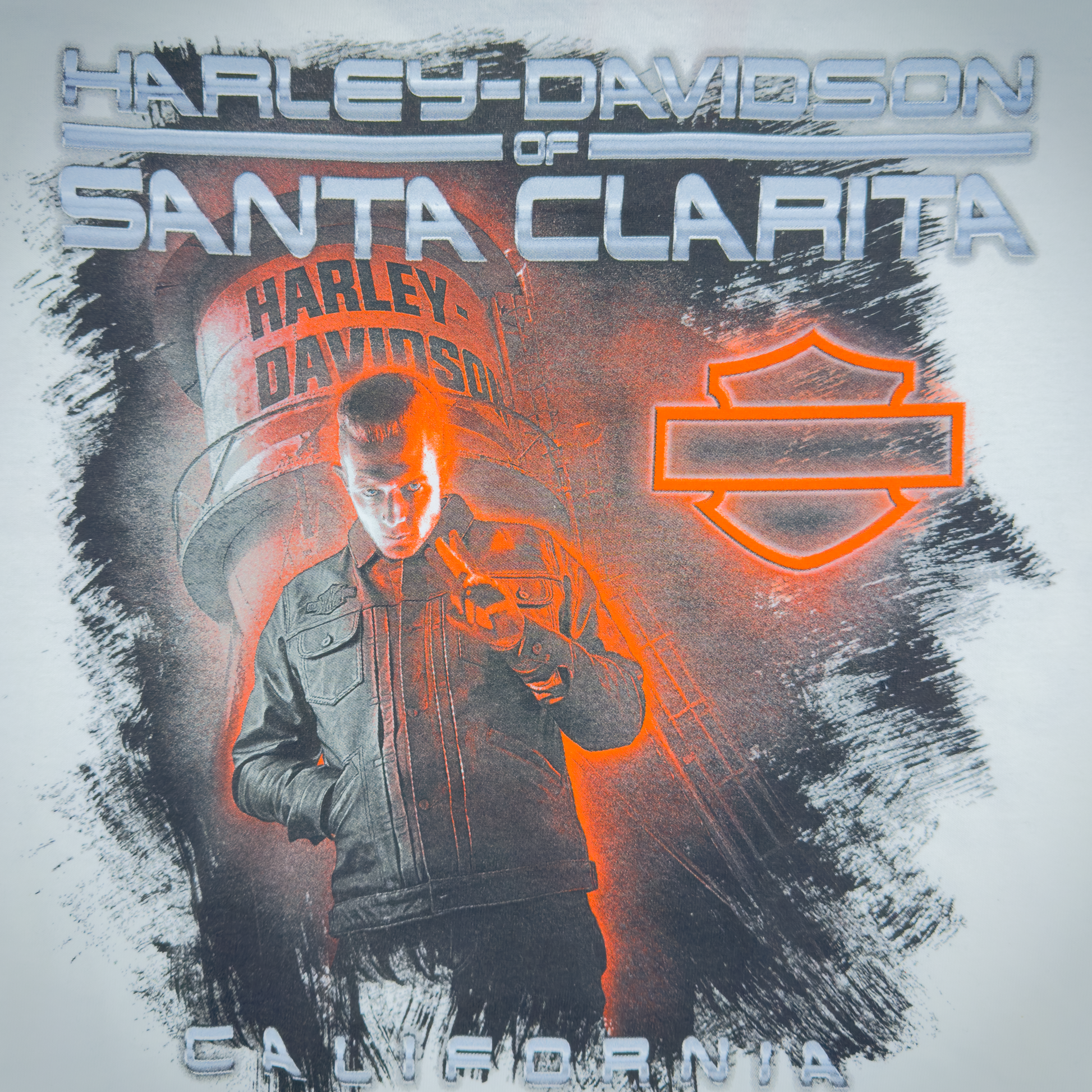 Santa Clarita Harley-Davidson® White RP1000 Long Sleeve T-Shirt Back Design