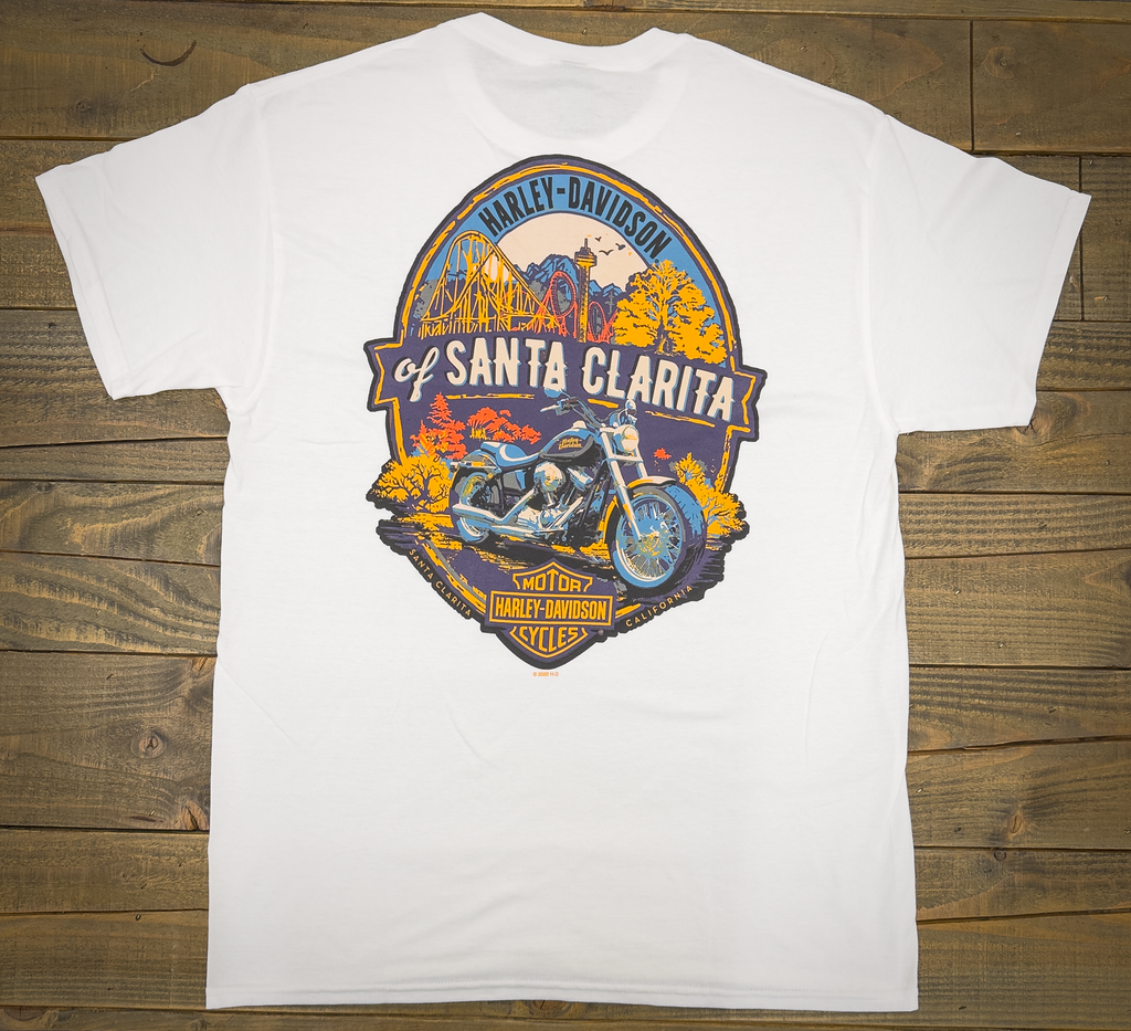 Santa Clarita Harley-Davidson® White Theme Park T-Shirt Back