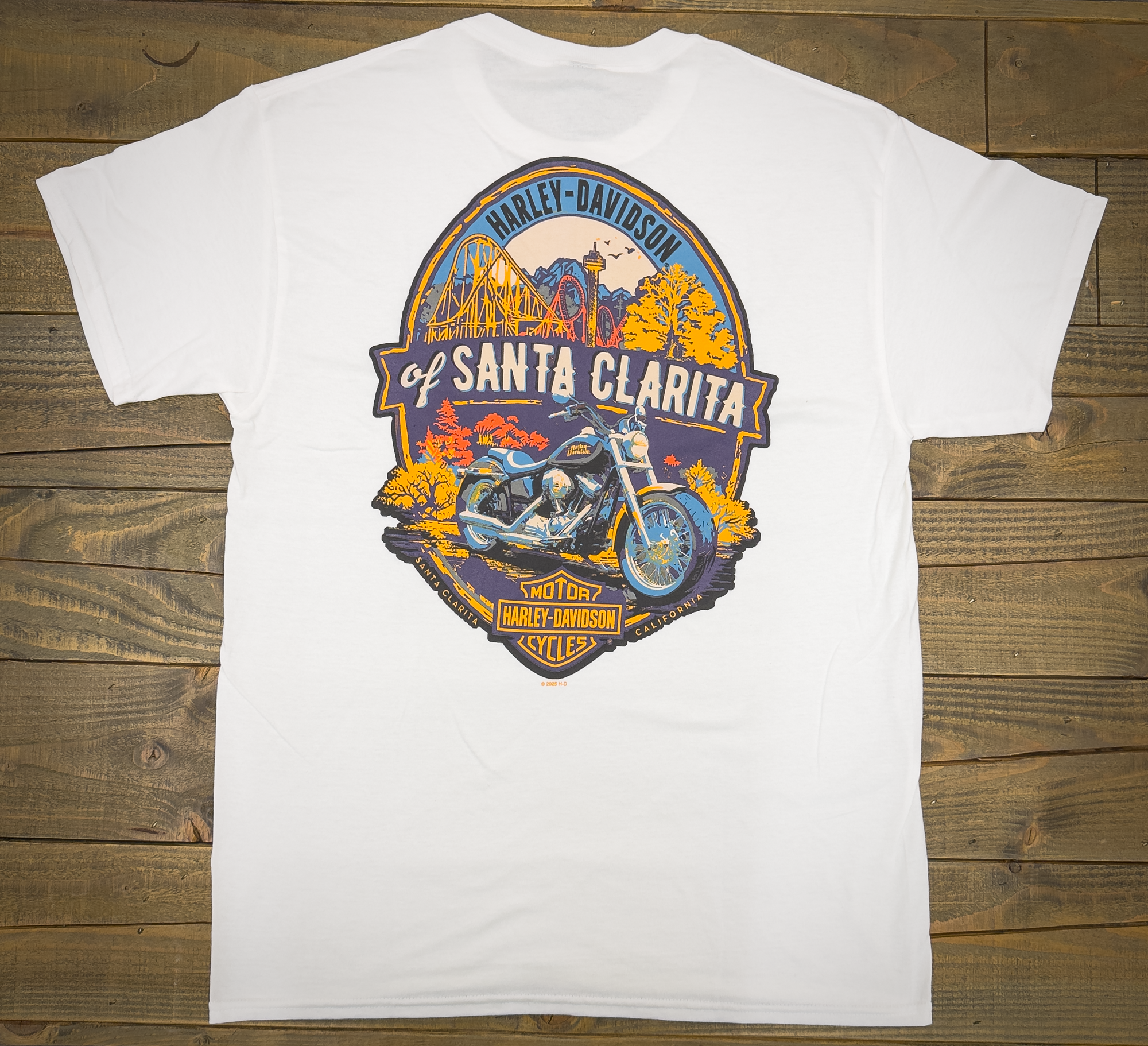 Santa Clarita Harley-Davidson® White Theme Park T-Shirt Back