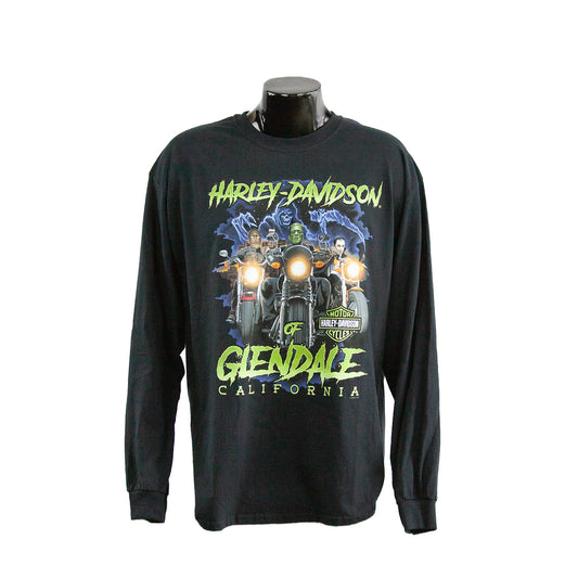 Harley-Davidson® of Glendale Shirt Long Sleeve Hollywood Fright Nights Black