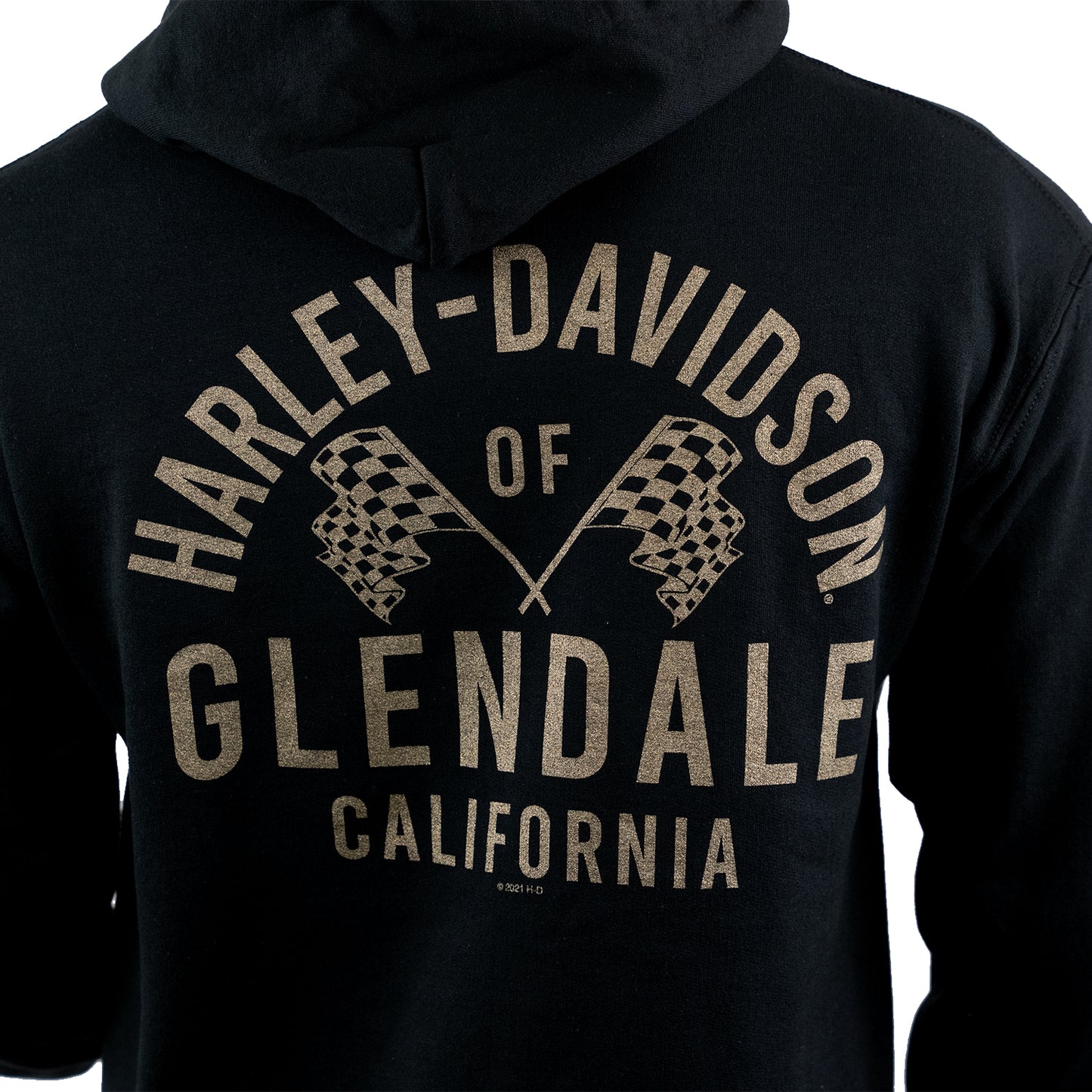 Harley-Davidson® of Glendale Hoodie Pull-Over Gold Racer II Black