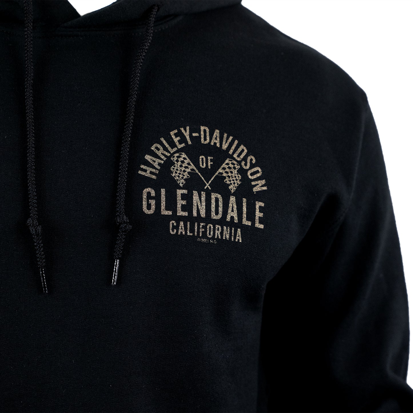 Harley-Davidson® of Glendale Hoodie Pull-Over Gold Racer II Black