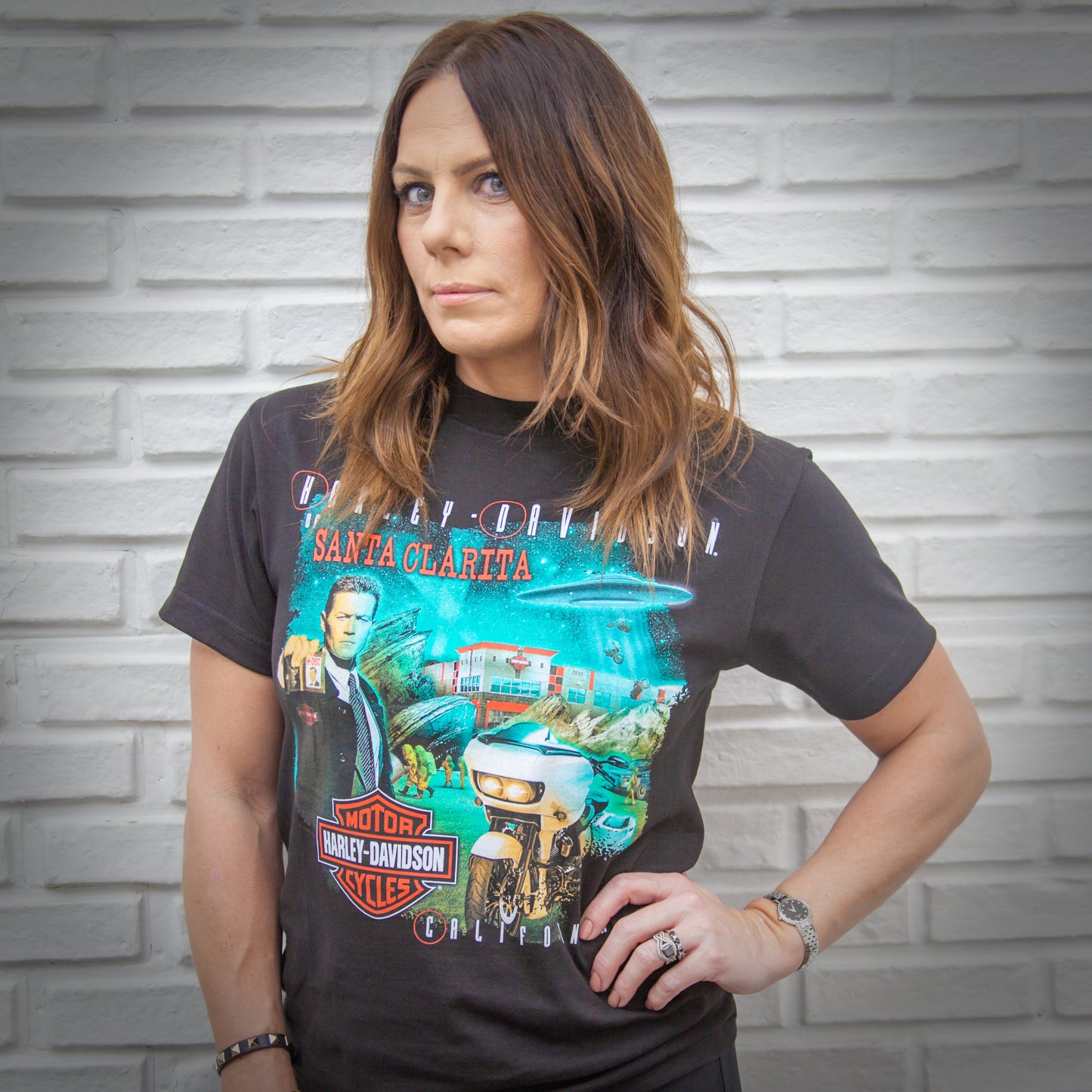 Harley-Davidson® of Santa Clarita Shirt Short Sleeve UFO Detective Files Black