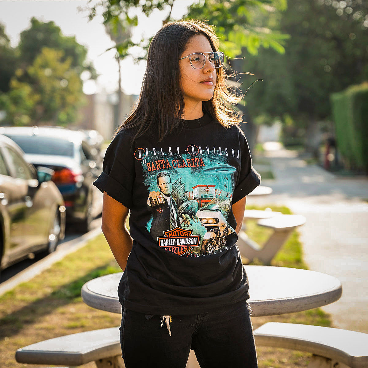 Harley-Davidson® of Santa Clarita Shirt Short Sleeve UFO Detective Files Black