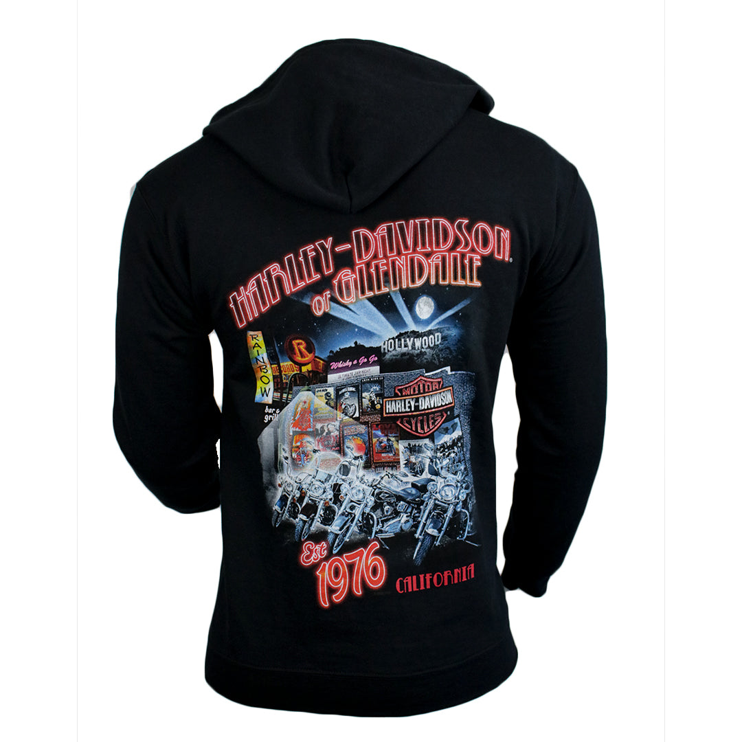 Harley-Davidson® of Glendale Hoodie Zip-Up Hollywood Nights Black