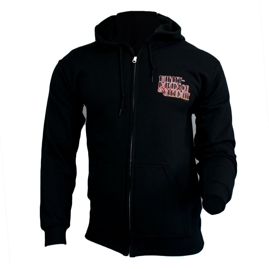 Harley-Davidson® of Glendale Hoodie Zip-Up Hollywood Nights Black