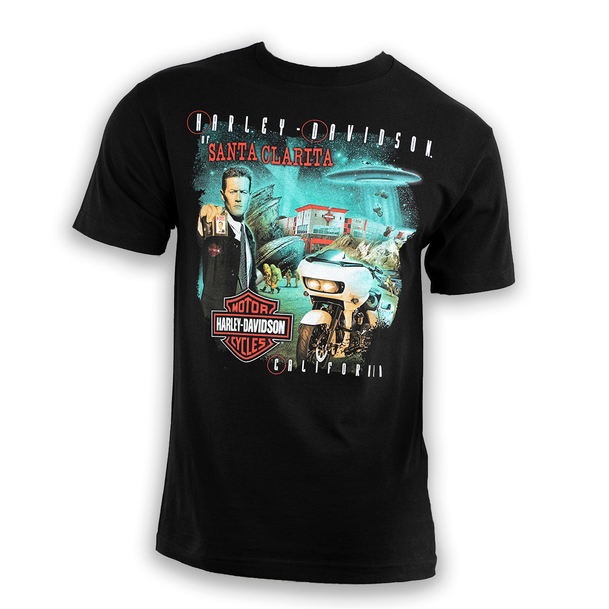 Harley-Davidson® of Santa Clarita Shirt Short Sleeve UFO Detective Files Black
