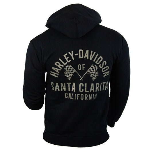 Harley-Davidson® of Santa Clarita Hoodie Pull-Over Gold Racer II Black